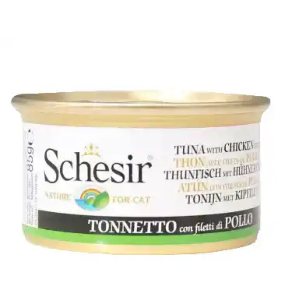 Schesir Tuna Whole Meat & Rice With Chicken Wet Food for Cat Tin, 85 g Schesir Tuna Whole Meat & Rice With Chicken Wet Food for Cat Tin, 85 g