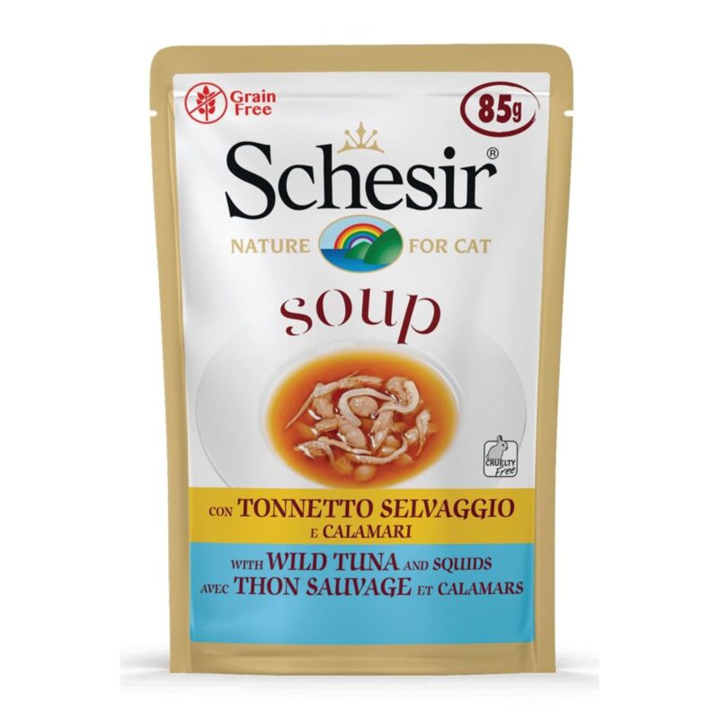 Schesir Wild Tuna with Squid Soup for Adult Cats, 85g
