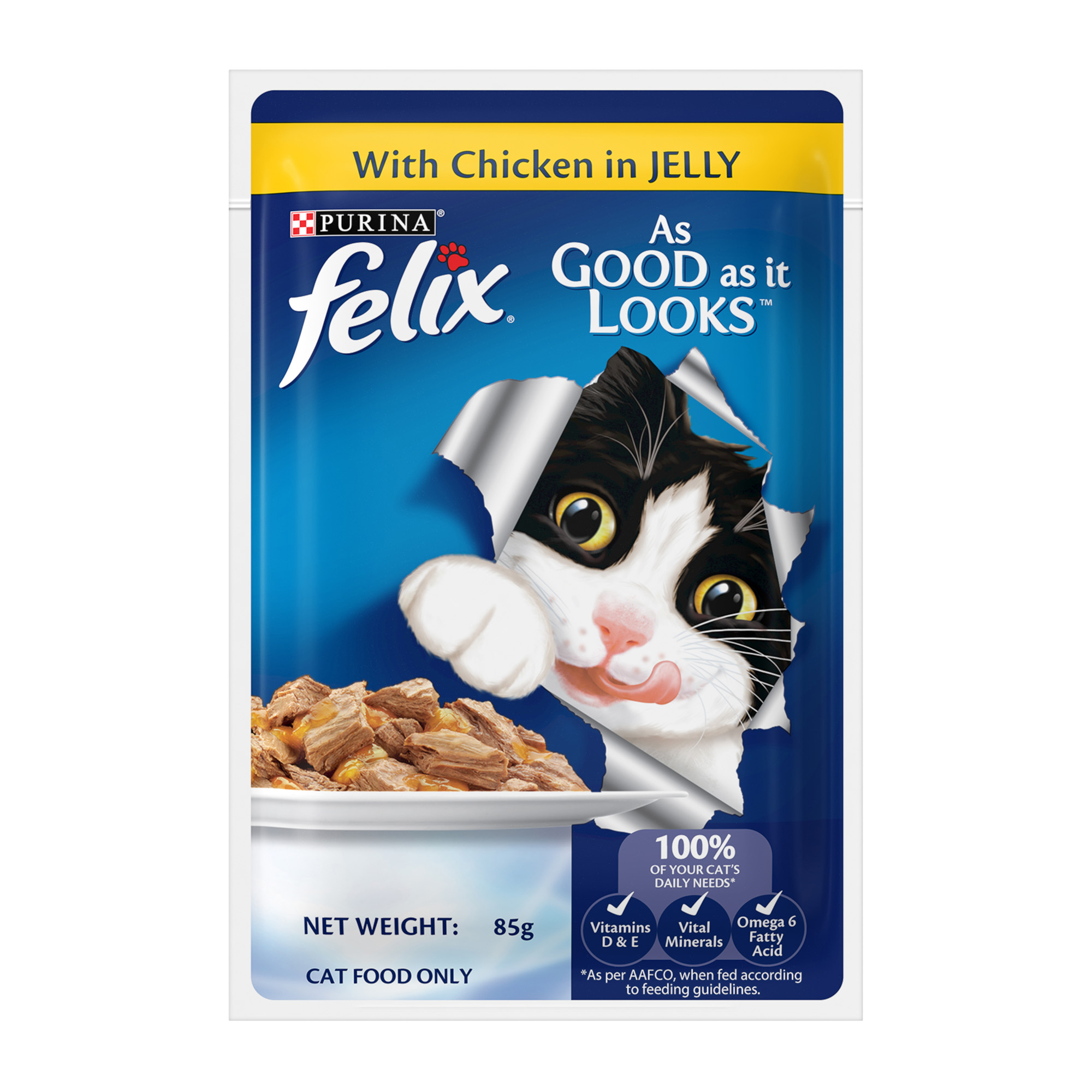 01.-FOP-1.jpg Felix Chicken with Jelly Adult Cat Wet Food, 85g