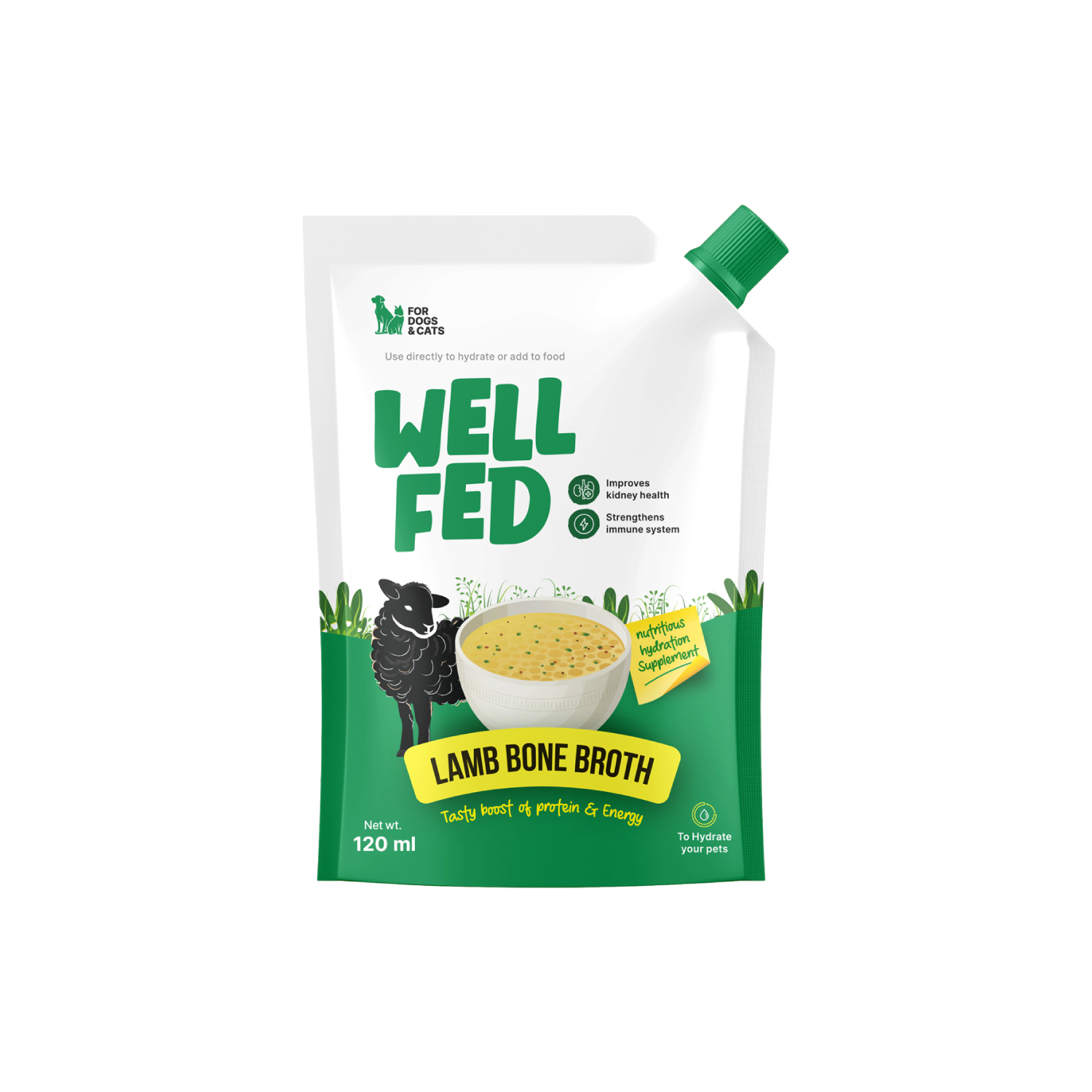1-1-1.jpg Well Fed Lamb Bone Broth for Dogs & Cats, 120 ml - Image 1