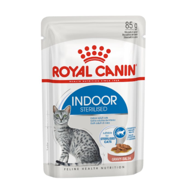 1-1-3-1.png Royal Canin Adult Indoor Sterilised Salsa Gravy Wet Cat Food - 85g