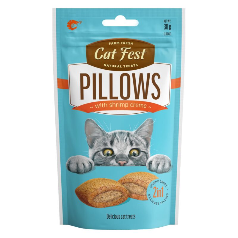 Catfest Pillows with Shrimp Cream Cat Treats 30g