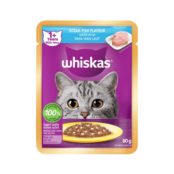 1-35.png Whiskas Ocean Fish in Gravy Wet Adult Cat (+1 year) Food - 80g