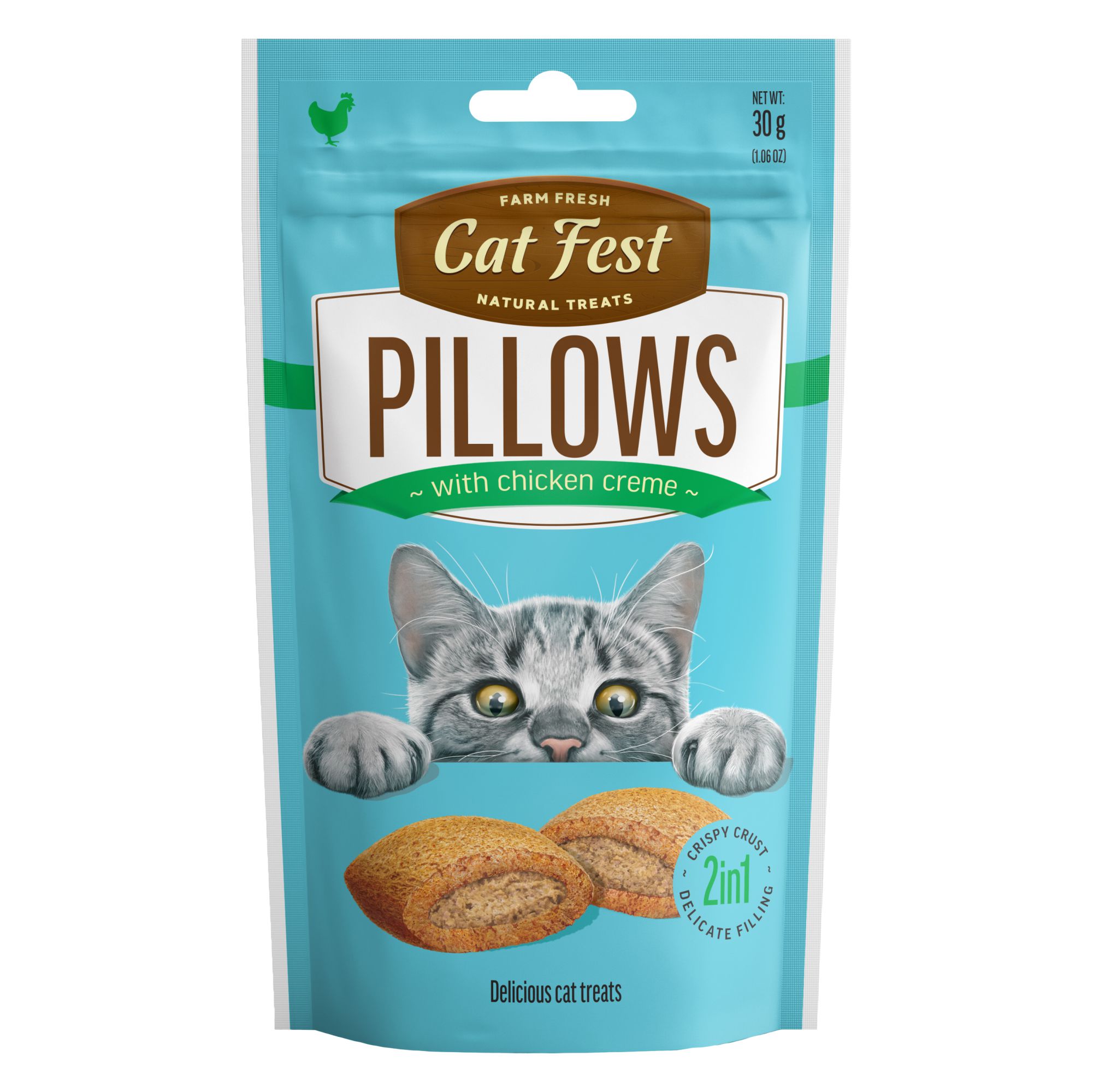 1-7.jpg Catfest Pillows with Chicken Cream Cat Treats 30g