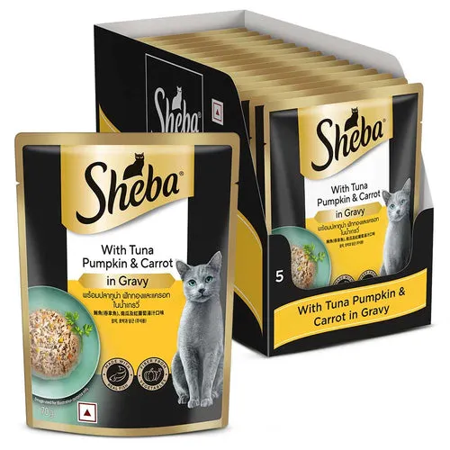 Sheba Rich Premium Tuna Pumpkin & Carrot In Gravy Wet Cat Food Sheba Rich Premium Tuna Pumpkin & Carrot In Gravy Wet Cat Food, 70 gm - Image 1