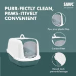 Savic Nestor Jumbo Cat Litter Box - White Bluestone - Image 6