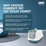 Savic Nestor Jumbo Cat Litter Box - White Bluestone - Image 5