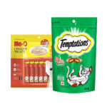 Me O Creamy Crab and Seafood Medley Flavour Cat Treats Combo (300 g + 85 g)