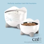 Catit PIXI Elevated Feeding Dish, White Cat bowl - Image 2