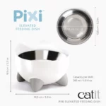 Catit PIXI Elevated Feeding Dish, White Cat bowl - Image 5