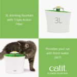 Catit Drinking Flower Fountain for Cats, 2.5 Litres - Image 8