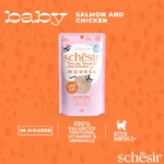 Schesir Baby Mousse Kitten Salmon & Chicken Wet Cat Food Can 70g - Image 6