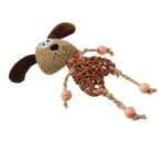Gigwi Eco Line Dog Catch And Scratch With Catnip Rattan-Wood-Plush Toy for Cats - Image 4