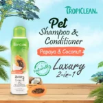 TropiClean Papaya and Coconut Luxury 2-in-1 Pet Shampoo and Conditioner, 355ml - Image 2
