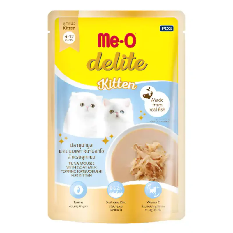 Me-O Delite Tuna Mousse Gravy Kitten Wet Food, 70 gm