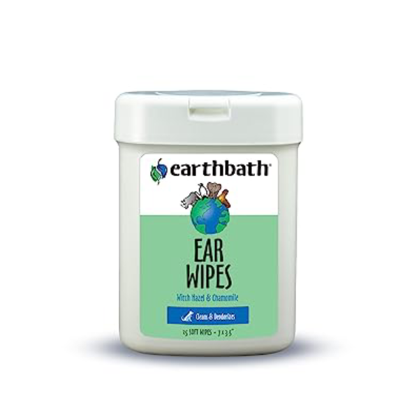 EarthBath Ear Specialty Wipes for Dogs and Cats - 25 wipes