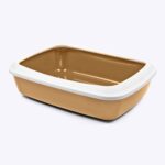 Savic Iriz Litter Tray with Rim for Cats (Nordic Brown, 17 x 12 x 5 inch)