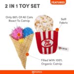 Barkbutler x Fofos Popcorn & Cone Plush Cat Toy - Image 2