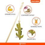 Barkbutler x Fofos Crocodile Interactive Stick Teaser Cat Toy - Image 3