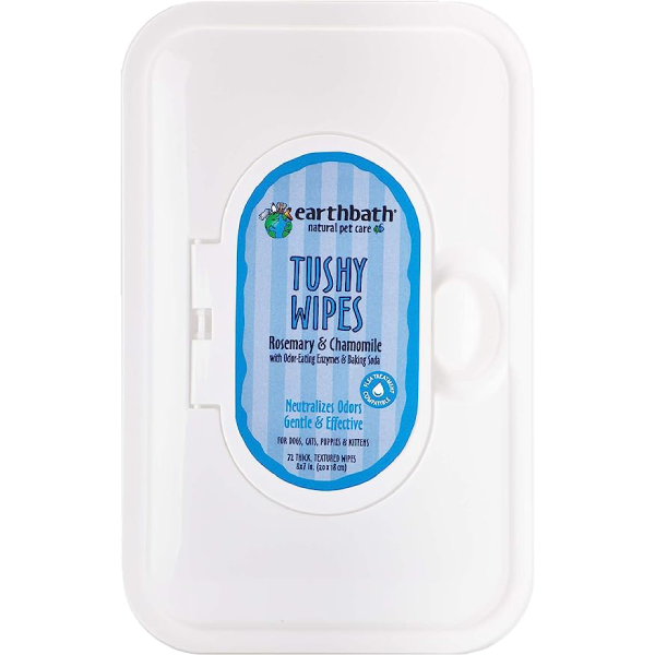 EarthBath Tushy Wipes Re-Sealable Pack for Dogs and Cats 72 wipes
