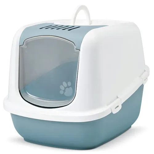 Savic Nestor Jumbo Cat Litter Box - White Bluestone