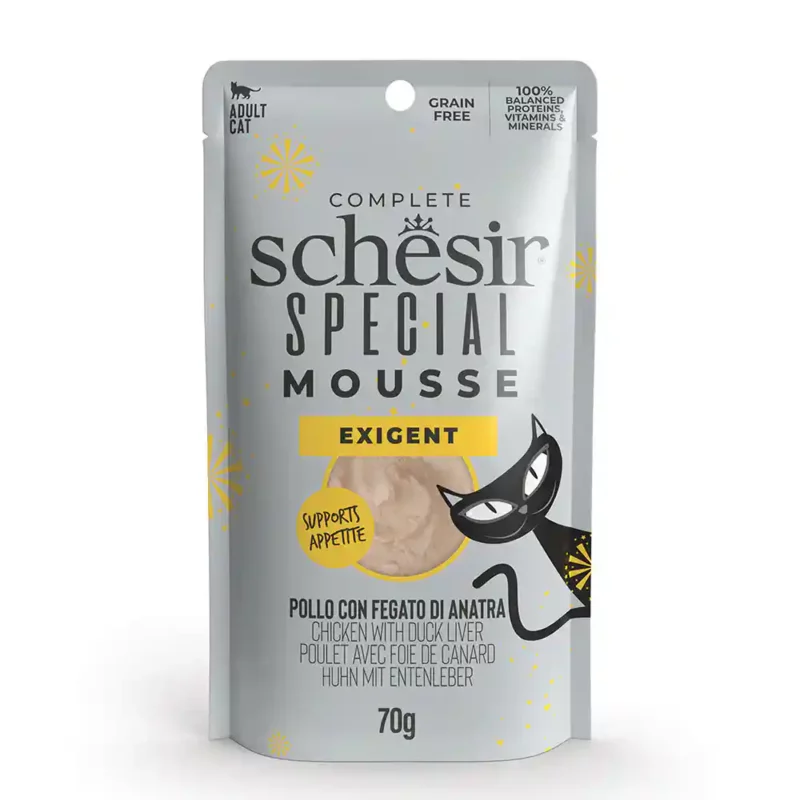 Schesir Cat Special Mousse Exigent Chicken with Duck Live, 70 g
