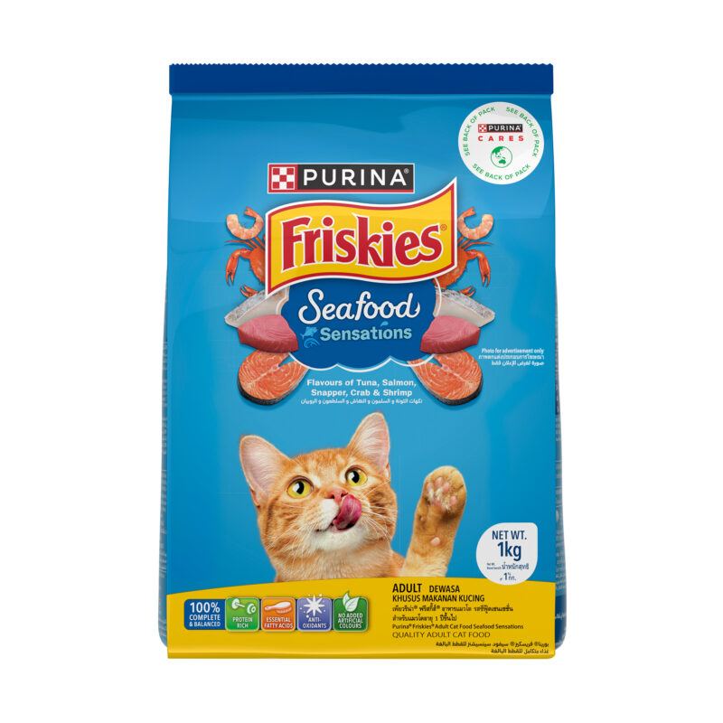 Purina Friskies Seafood Sensations Tuna, Salmon, Whitefish, Cran & Shrimp Adult Dry Cat Food