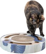 Trixie Scratching Drum with Balls Cardboard Catnip (33 x 5.5 cm, Cream/Blue)