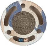 Trixie Scratching Drum with Balls Cardboard Catnip (33 x 5.5 cm, Cream/Blue) - Image 2