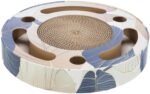 Trixie Scratching Drum with Balls Cardboard Catnip (33 x 5.5 cm, Cream/Blue) - Image 3