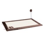 Trixie Scratching Mat with Toy for Cats, Sisal Rug/Plush (70x45 cm, Natural/Brown)