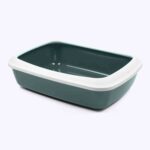 Savic Iriz Litter Tray with Rim for Cats (Nordic Green, 17 x 12 x 5 inch)