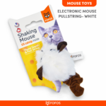 FOFOS Pull String & Sound Chip Mouse Shaped Electronic Toy for Cats (White) - Image 3