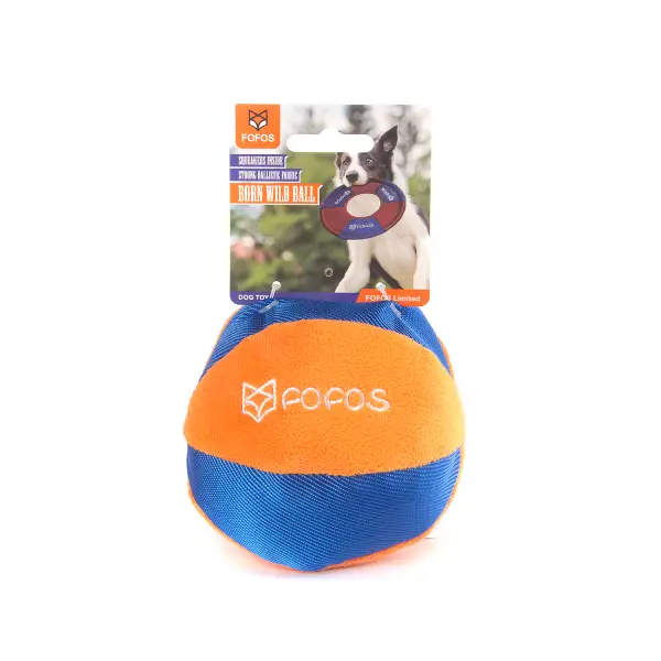 FOFOS-Born-Wild-Ball-Orange.webp FOFOS Born Wild Ball Dog Toy - Orange/Blue