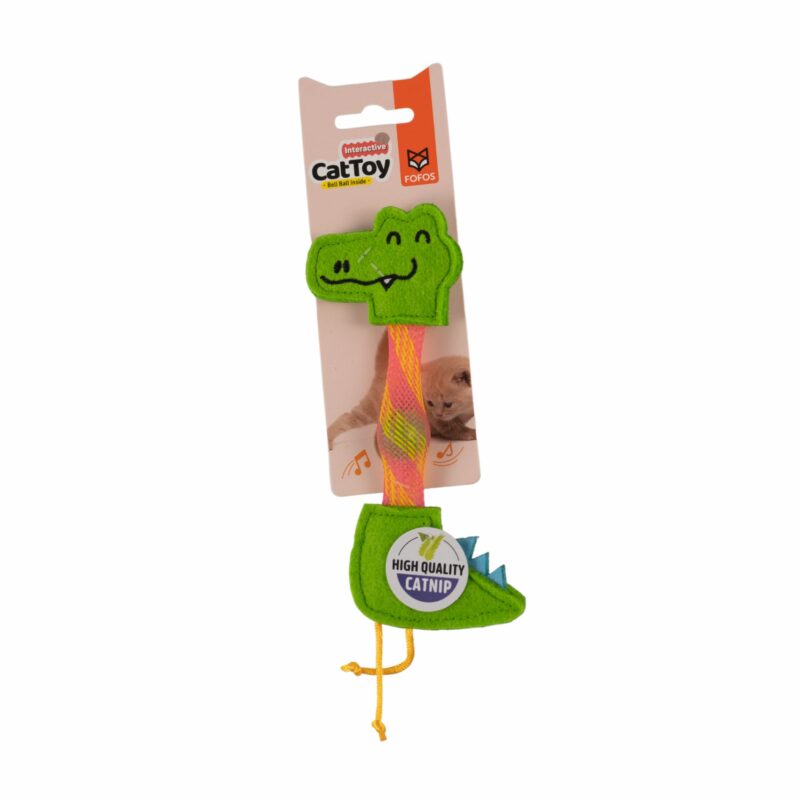 FOFOS Crocodile Flick Tube Catnip Toy for Cats