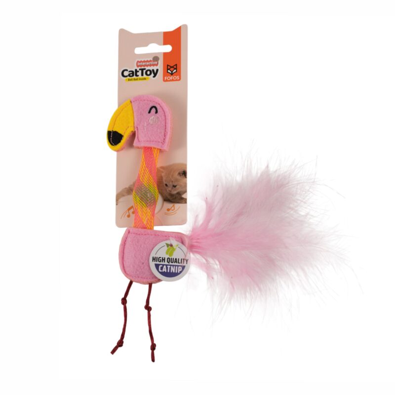 FOFOS Flamingo Flick Tube Catnip Toy for Cats