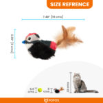 FOFOS Bird with Catnip Balls Interactive Toy for Cats (Black) - Image 8
