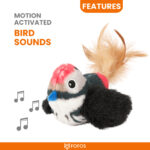 FOFOS Bird with Catnip Balls Interactive Toy for Cats (Black) - Image 6