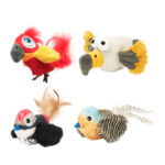 FOFOS Parrot with Catnip Balls Interactive Toy for Cats (Red) - Image 8