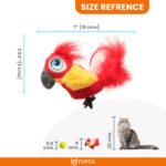 FOFOS Parrot with Catnip Balls Interactive Toy for Cats (Red) - Image 10