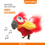 FOFOS Parrot with Catnip Balls Interactive Toy for Cats (Red) - Image 6