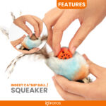 FOFOS Blue Bird with Catnip Balls Interactive Toy for Cats - Image 3