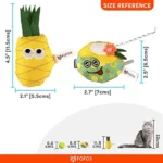 Barkbutler x Fofos Summer Plush Chew Cat Toy - Juice with Pineapple - Pack of 2 - Image 3
