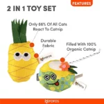 Barkbutler x Fofos Summer Plush Chew Cat Toy - Juice with Pineapple - Pack of 2 - Image 2
