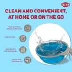 Trixie Foldable Silicon Travel Bowl for Dogs and Cats (Blue/Gray) - Image 4