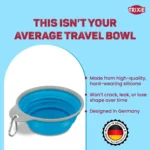 Trixie Foldable Silicon Travel Bowl for Dogs and Cats (Blue/Gray) - Image 5