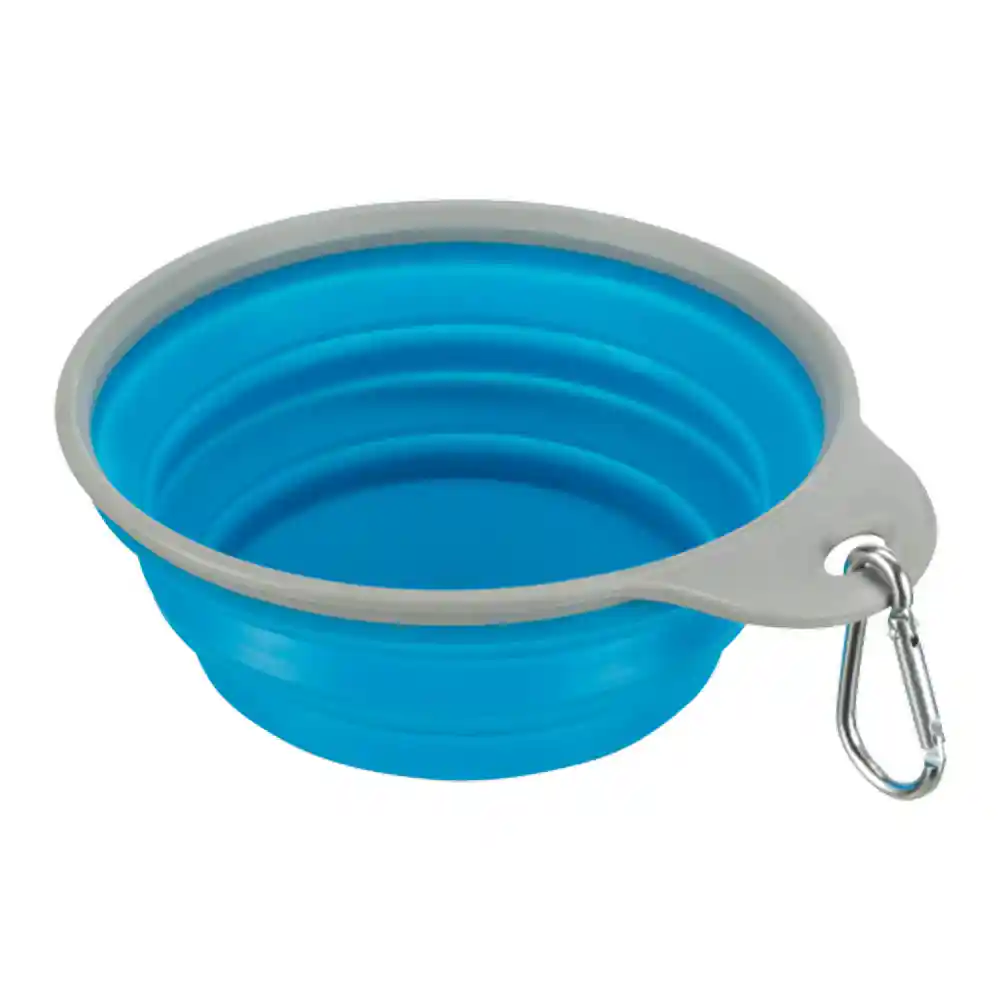 Gray.webp Trixie Foldable Silicon Travel Bowl for Dogs and Cats (Blue/Gray) - Image 1