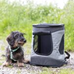 Trixie Timon Backpack 34x44x30cm for upto 12kg Dogs and Cats (Black/Grey)