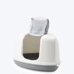 Savic Nestor Corner Cat Litter Box - White/Grey - 23 x 18 x 16 Inch - Image 4
