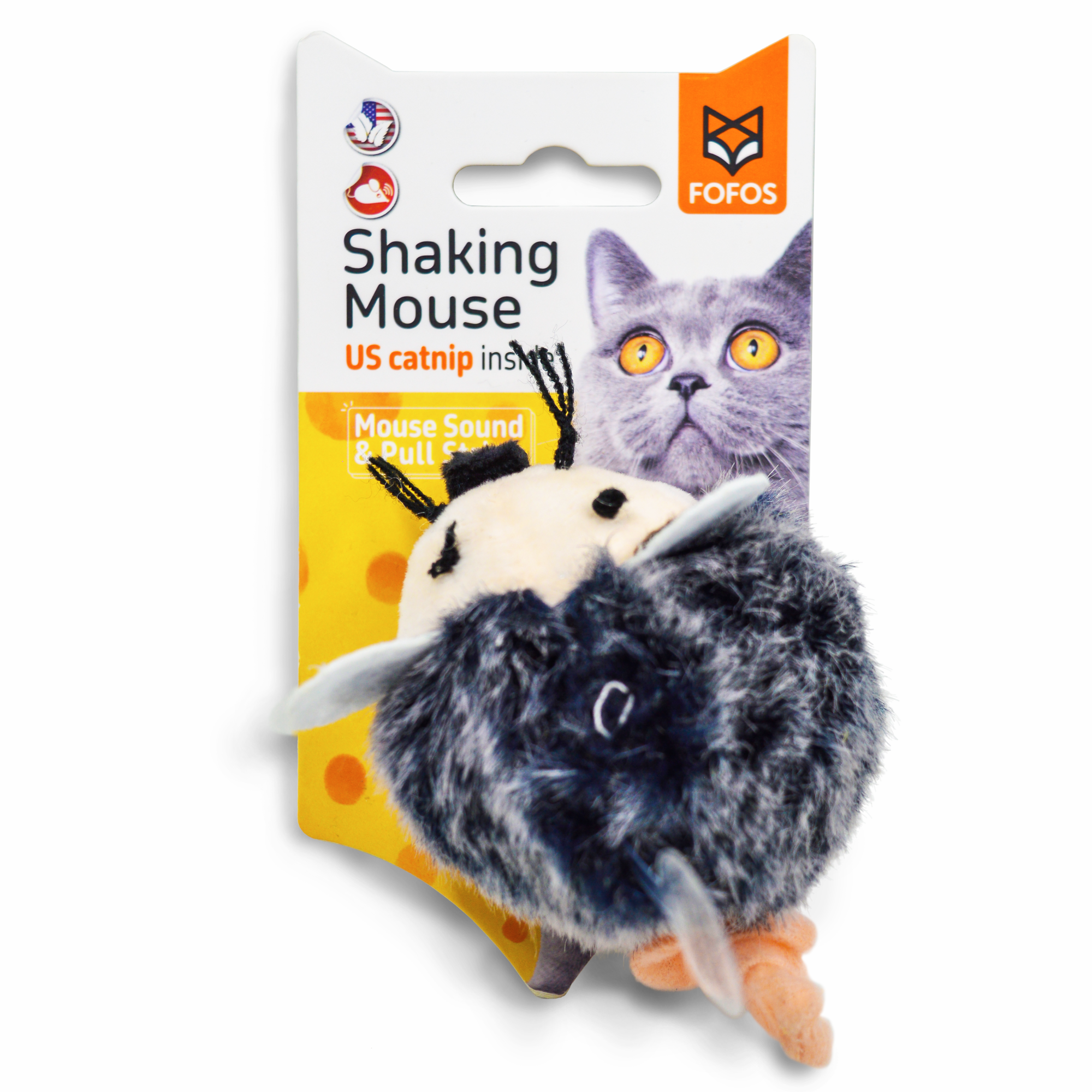 Image_1-2-12.png FOFOS Pull String & Sound Chip Mouse Shaped Electronic Toy for Cats (Grey)